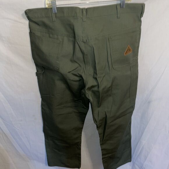 Bulwark FR Men’s Straight Jeans Size 42 X 32 Army Green Workwear Rugged NWOT - Picture 8 of 12